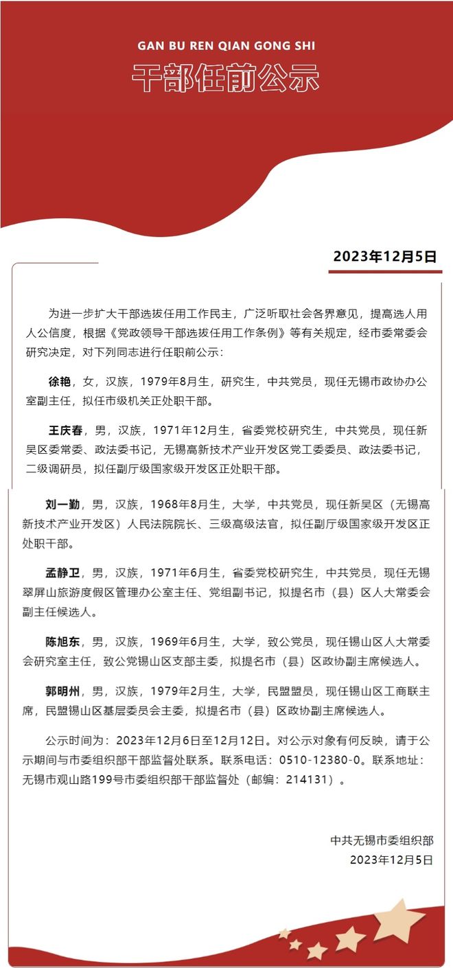 最新蒼溪干部任前公示信息公布