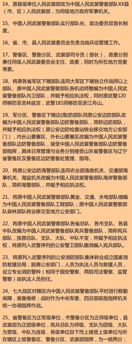 武警編制體制改革最新進(jìn)展與論述